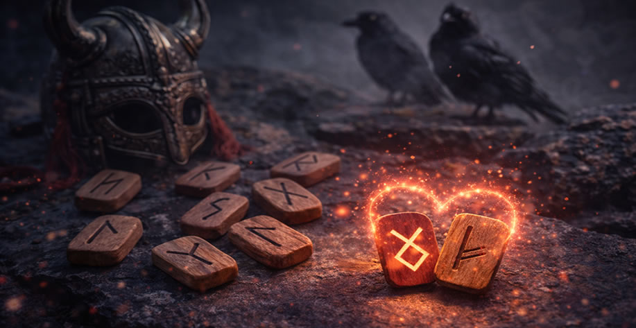 free love runes reading online with Odin runes, Viking symbols and rune stones for relationship answers, soulmate insight and love future